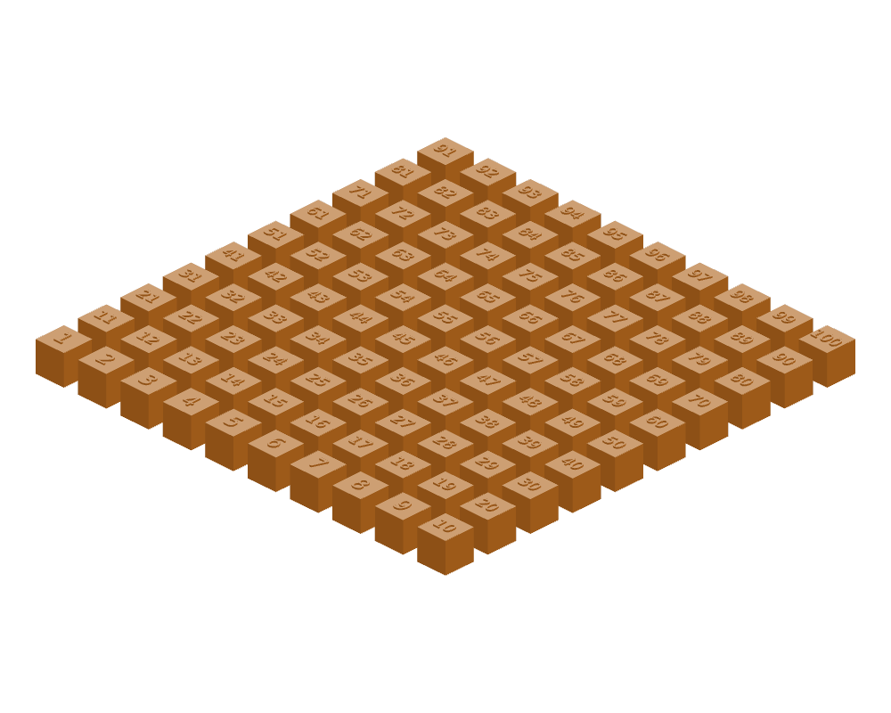 Numbered cube array from X-CAD Atlas