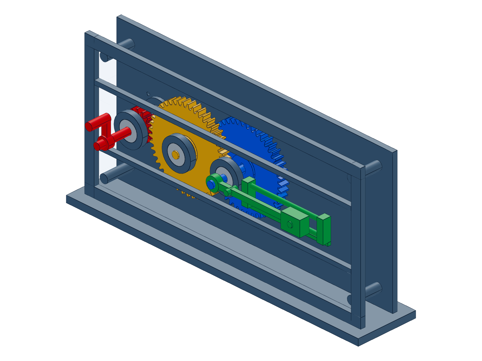 Parametric gearbox assembly from X-CAD Atlas